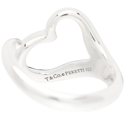 Tiffany Sterling Silver Elsa Peretti Open Heart Ring 50 5.5 3 of 3
