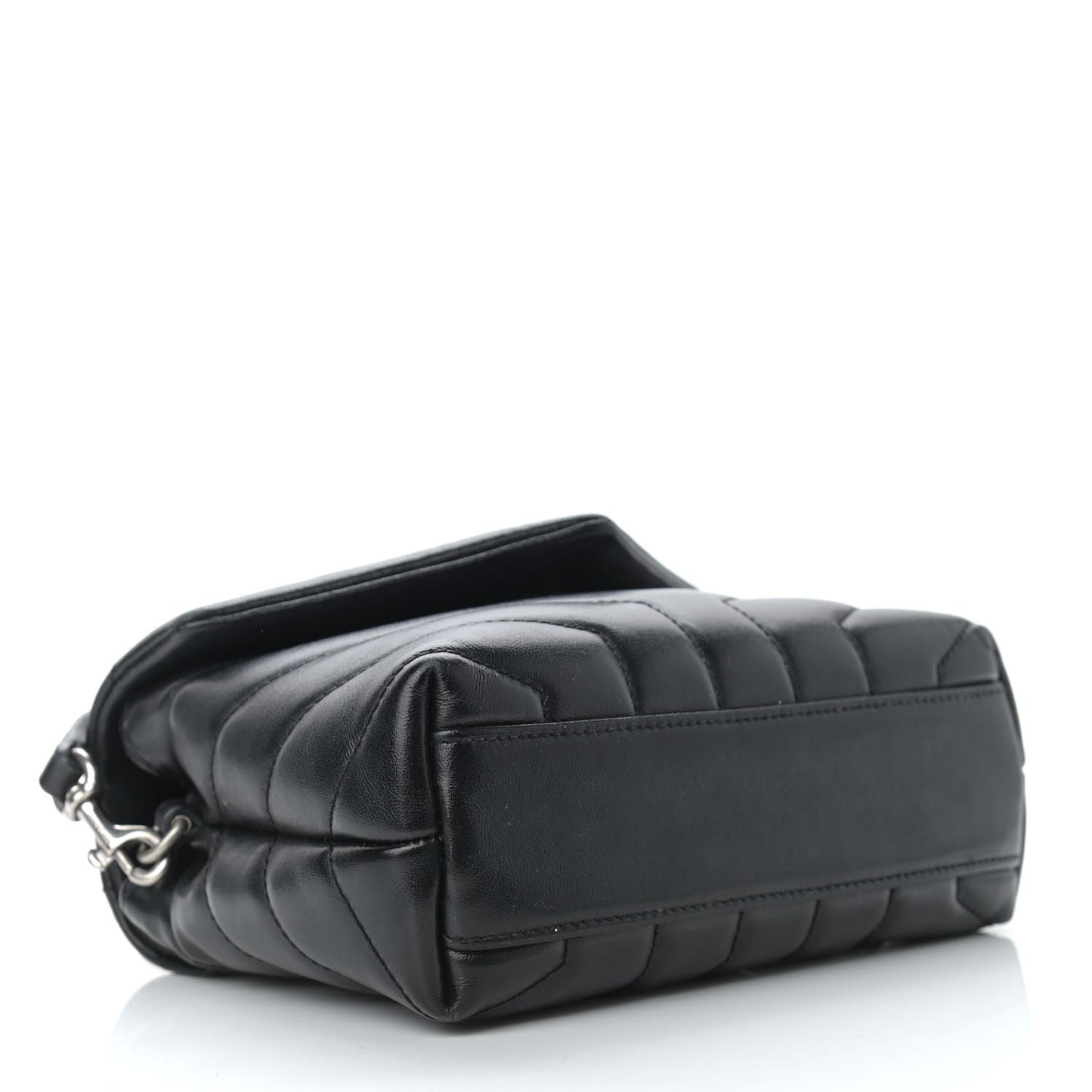 Calfskin Y Quilted Monogram Toy Loulou Crossbody Bag Black
