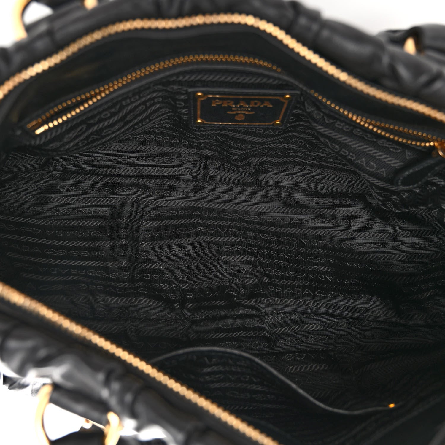 Prada Nappa Gaufre Shopping Satchel Black 5 of 10
