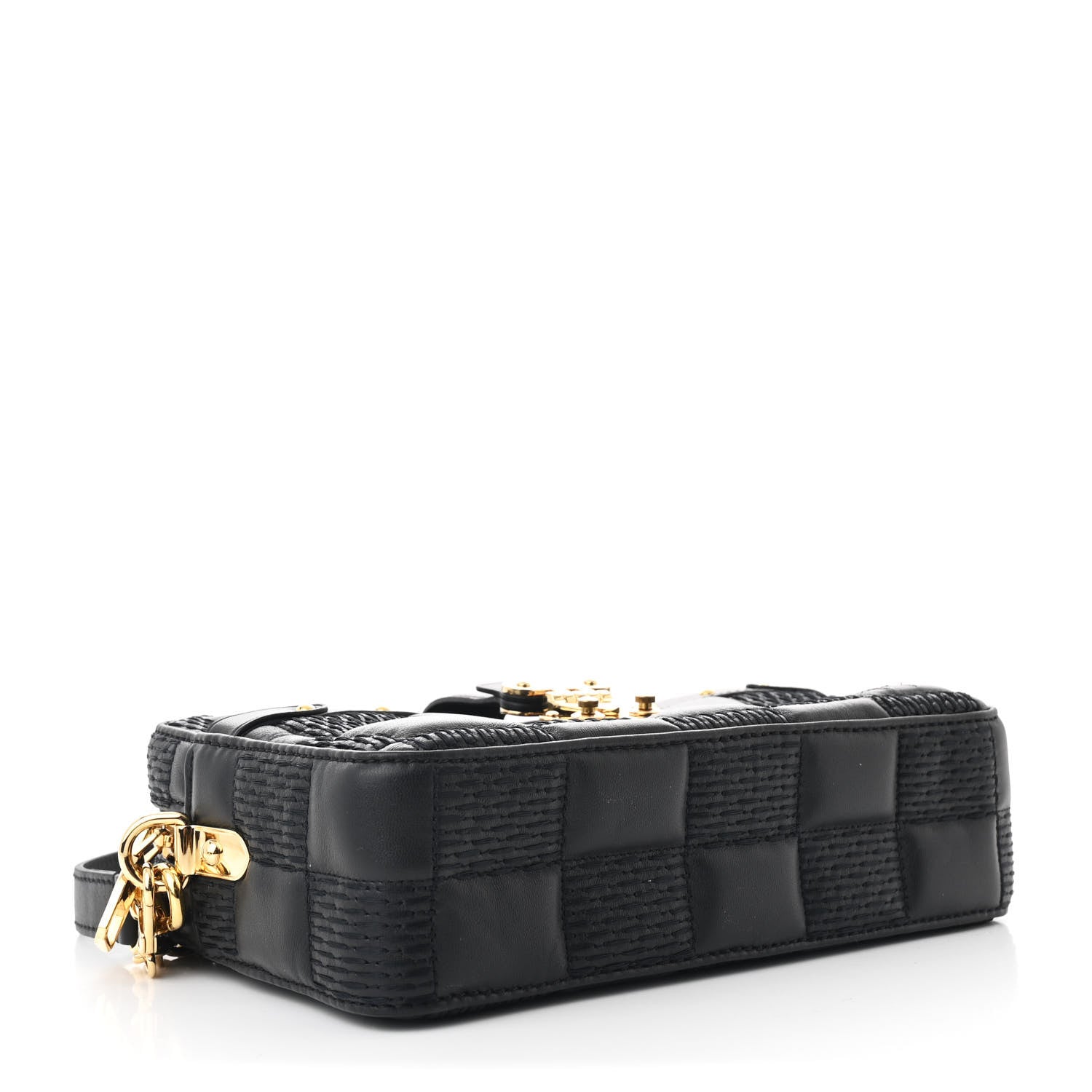 Louis Vuitton Lambskin Damier Quilt Troca PM Black 4 of 10