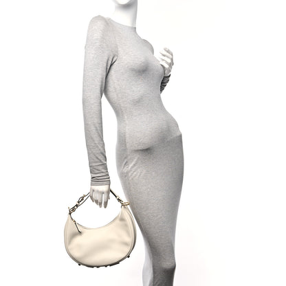 Fendi Vitello Grace Matte Small Fendigraphy Hobo Bag White Ice 2 of 11