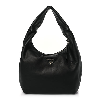 Prada Vitello Daino Hobo Black 1 of 9