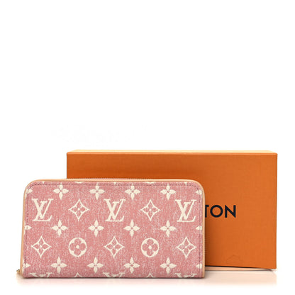 Louis Vuitton Denim Monogram Jacquard Zippy Wallet Pink 8 of 8