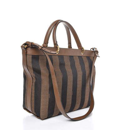 Fendi Pequin Vitello Shoulder Tote Tobacco Foresta 4 of 8