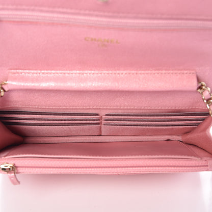Chanel Iridescent Caviar Quilted Wallet on Chain WOC Rose Pink 10 of 11