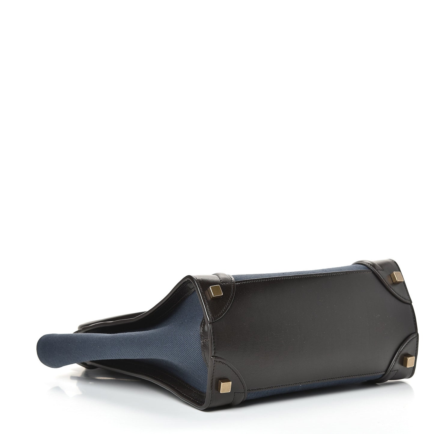 Textile Smooth Calfskin Micro Luggage Dark Blue Black