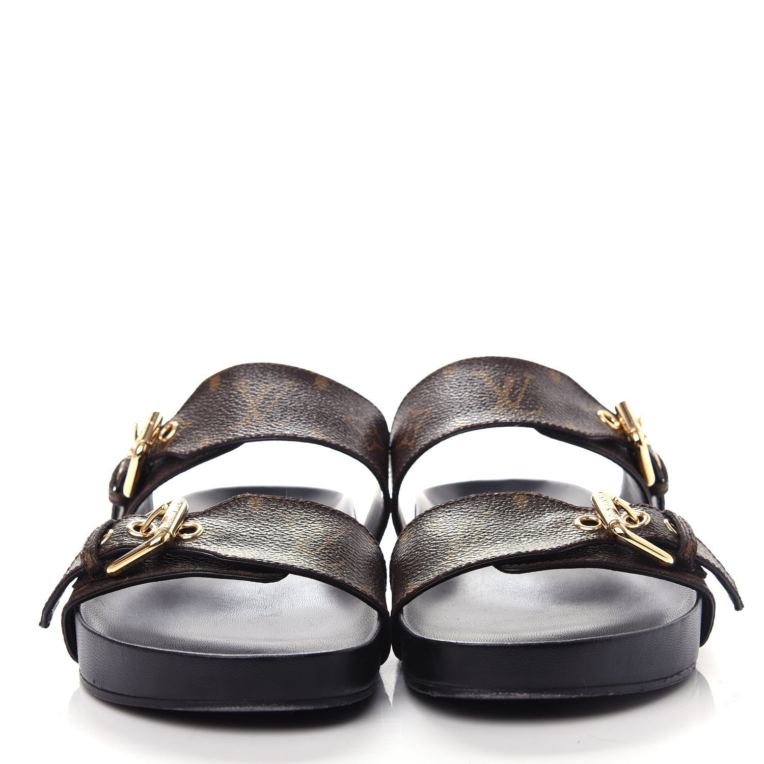 Louis Vuitton Monogram Bom Dia Mule Sandals 37 Black 2 of 11