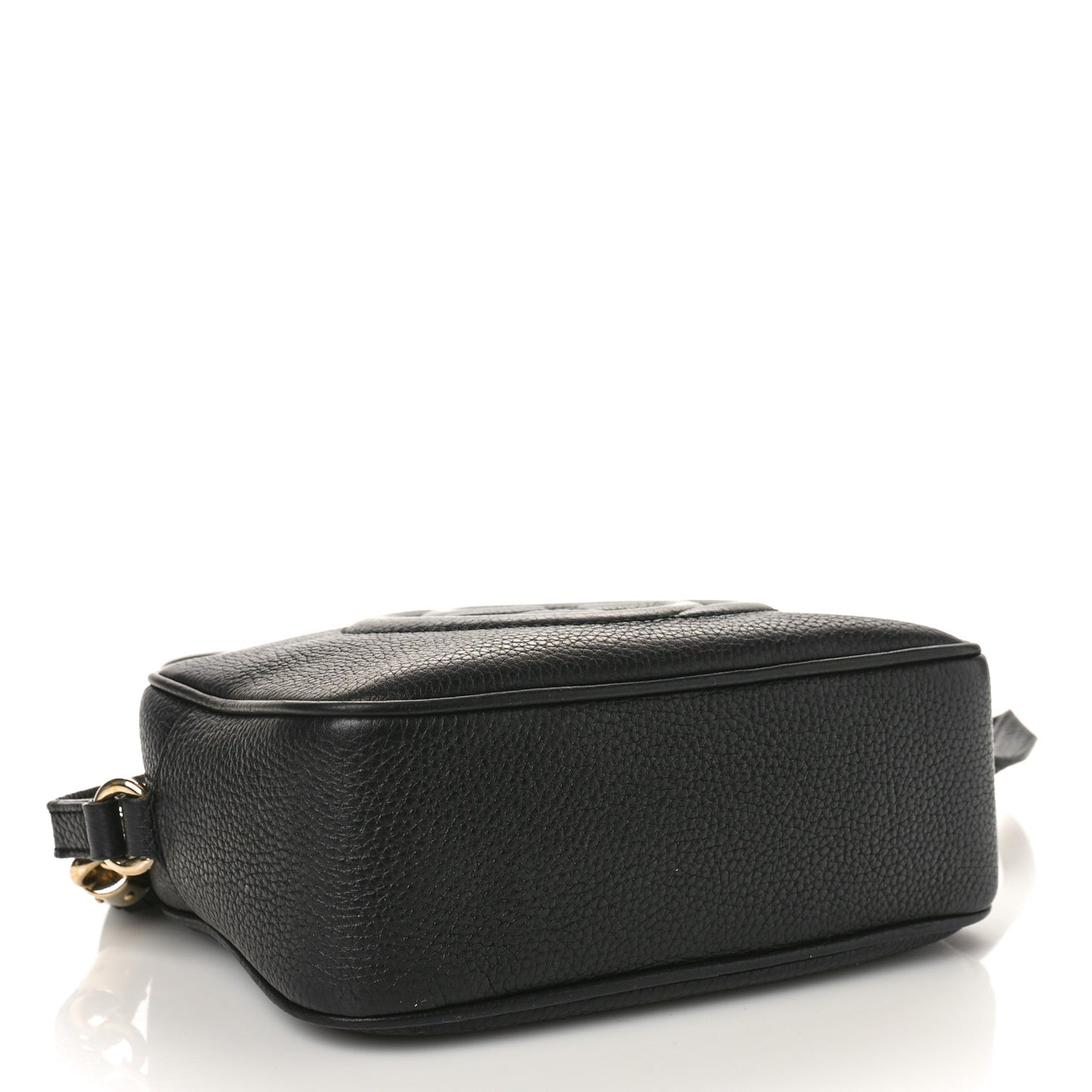 Pebbled Calfskin Small Soho Disco Bag Black