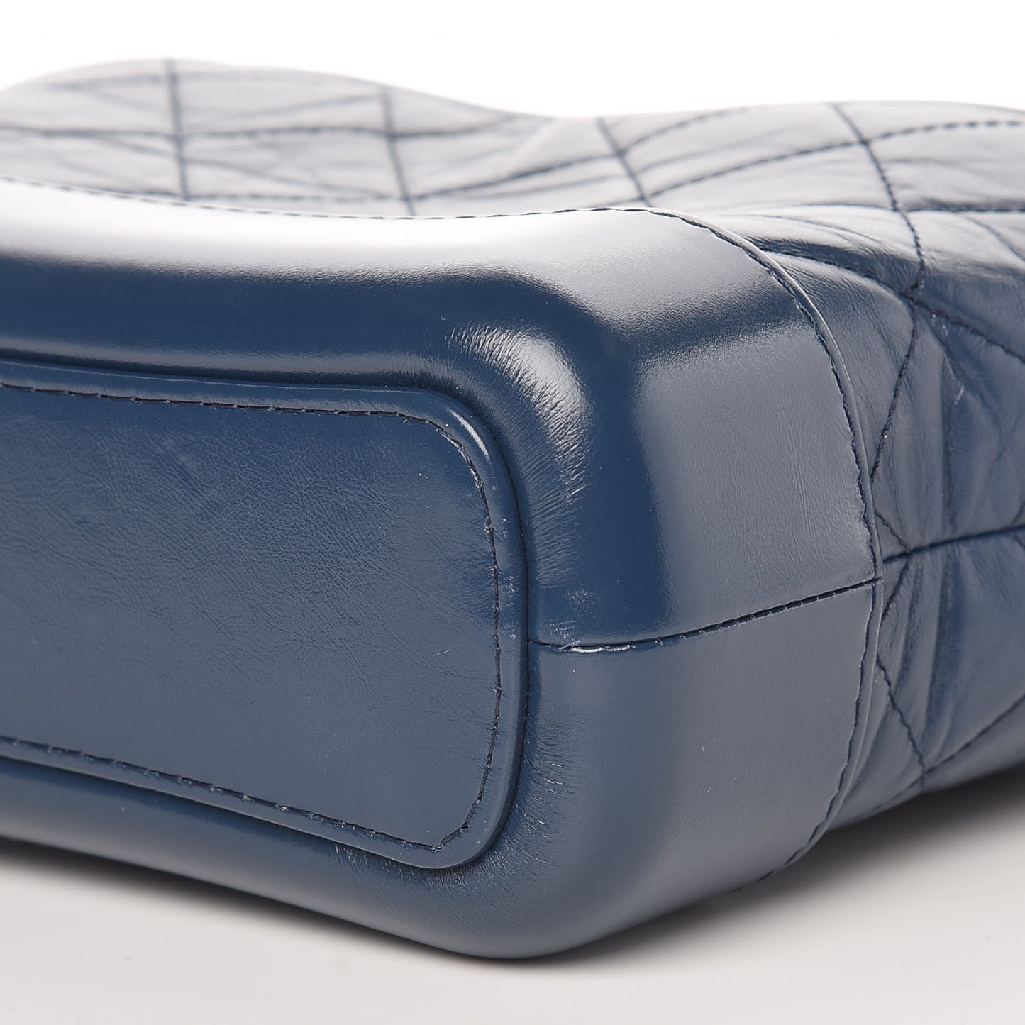 Aged Calfskin Quilted Small Gabrielle Hobo Navy