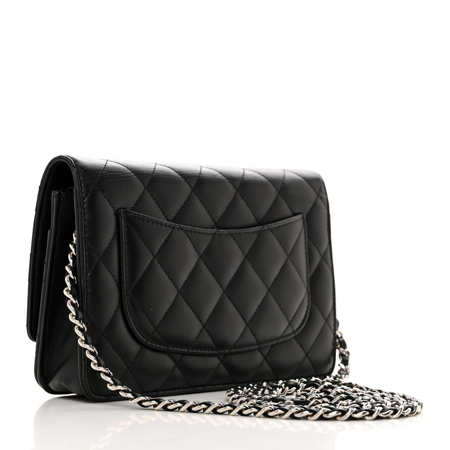 Chanel Lambskin Quilted Wallet On Chain WOC Black 3 of 10