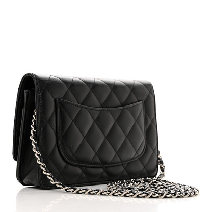 Chanel Lambskin Quilted Wallet On Chain WOC Black 3 of 10