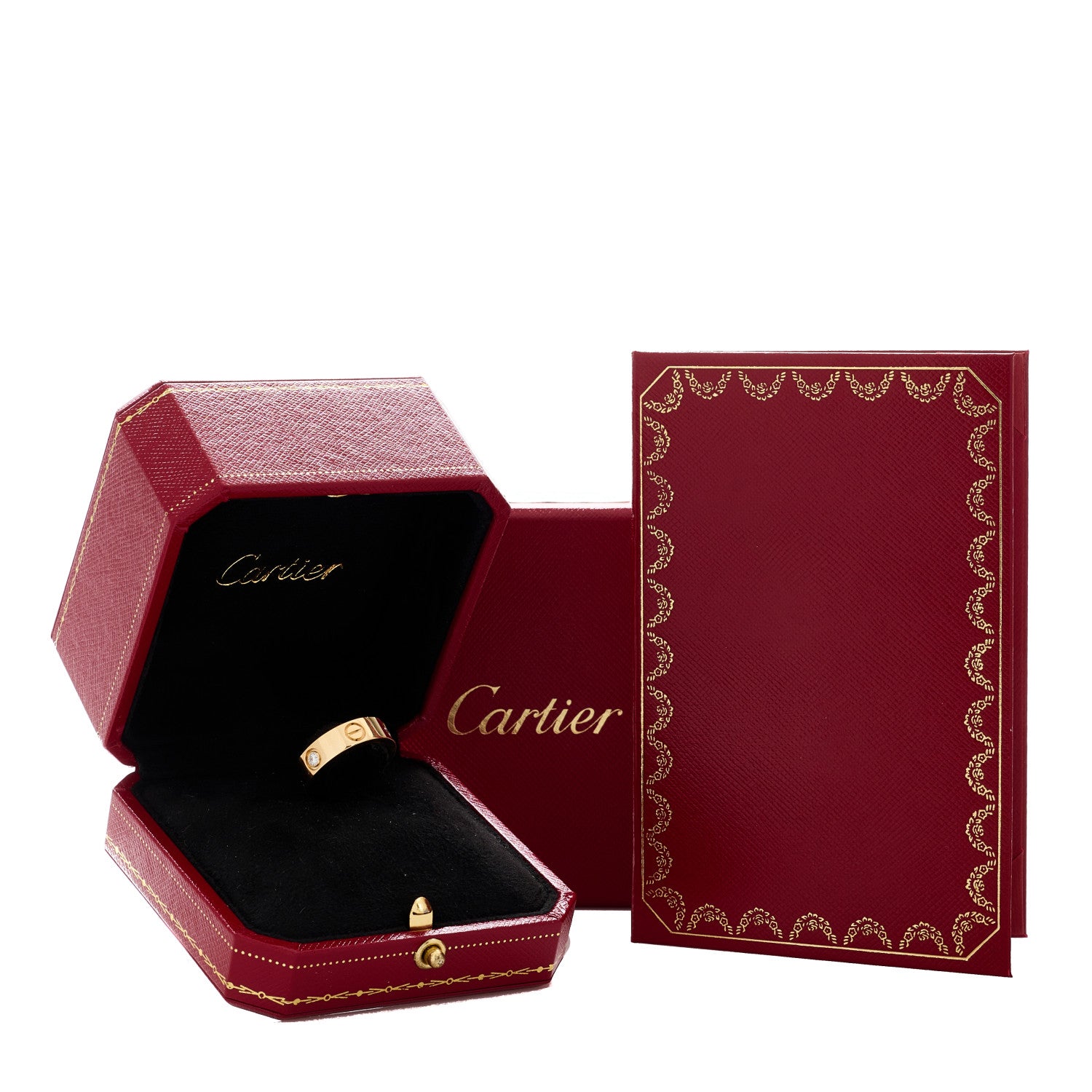 Cartier 18K Yellow Gold 3 Diamond 5.5mm LOVE Ring 50 5.25 5 of 5