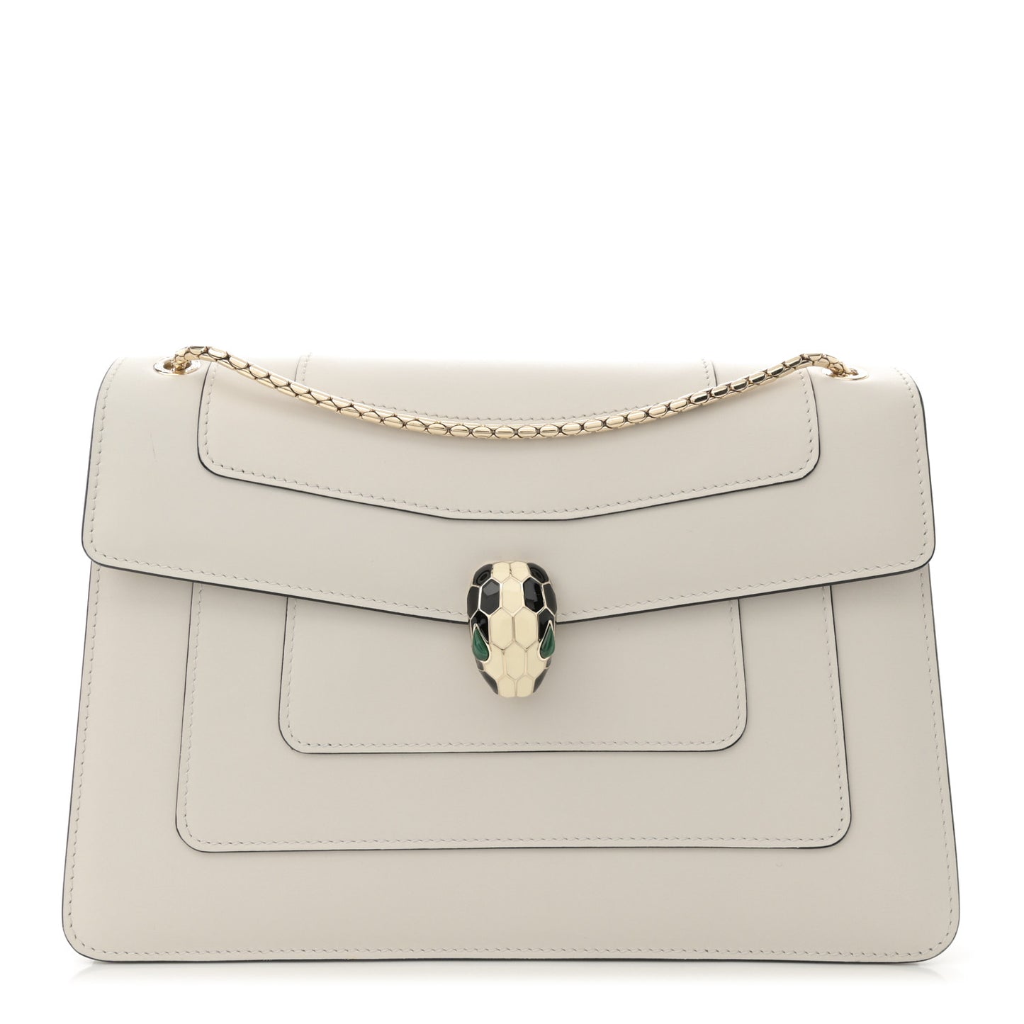 Calfskin Serpenti Forever Crossbody Bag White Agate