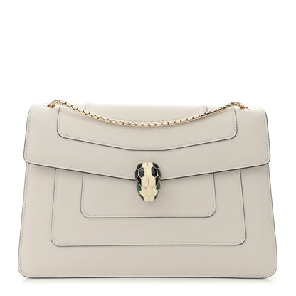 Bulgari Calfskin Serpenti Forever Crossbody Bag White Agate 1 of 10