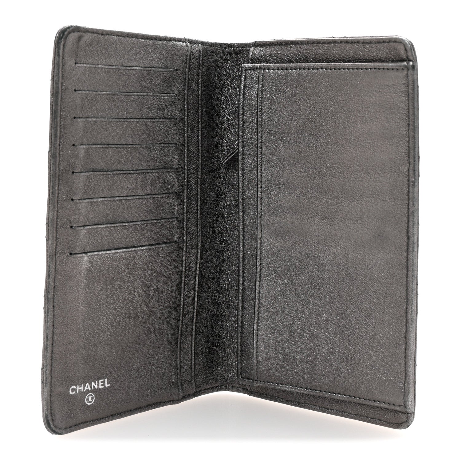 Chanel Metallic Aged Calfskin Quilted Reissue Yen Wallet Silver 5 of 8