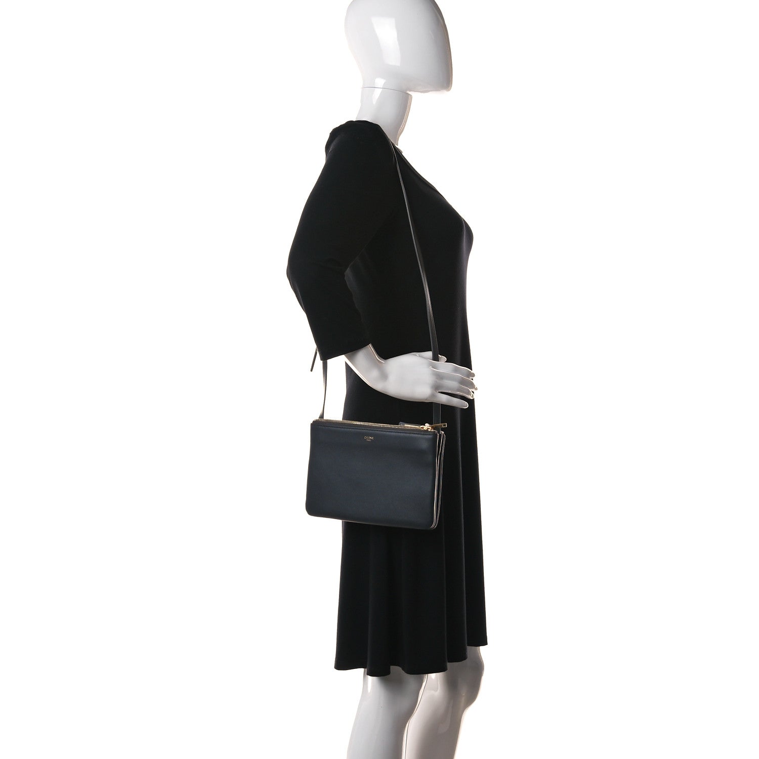 Celine Lambskin Small Trio Crossbody Bag Grey 2 of 11