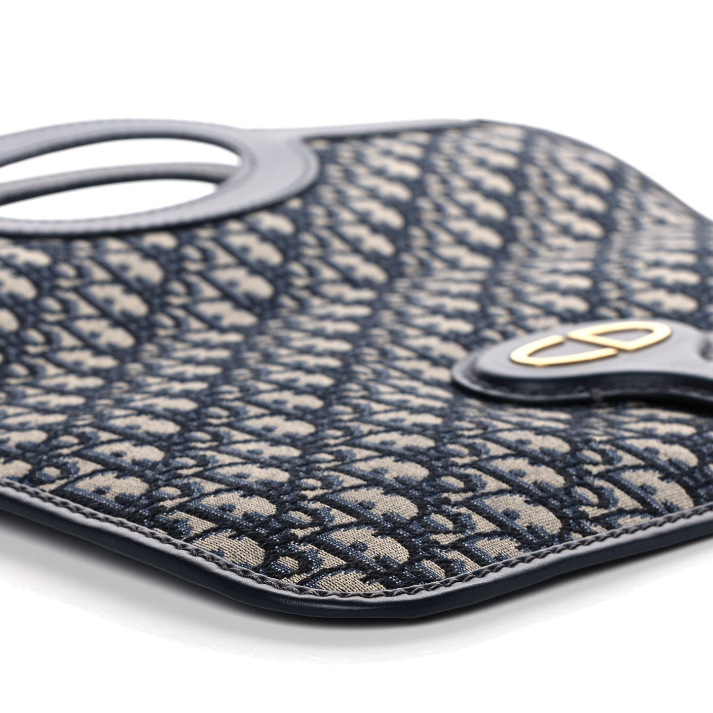 Oblique Fold Over Clutch Blue