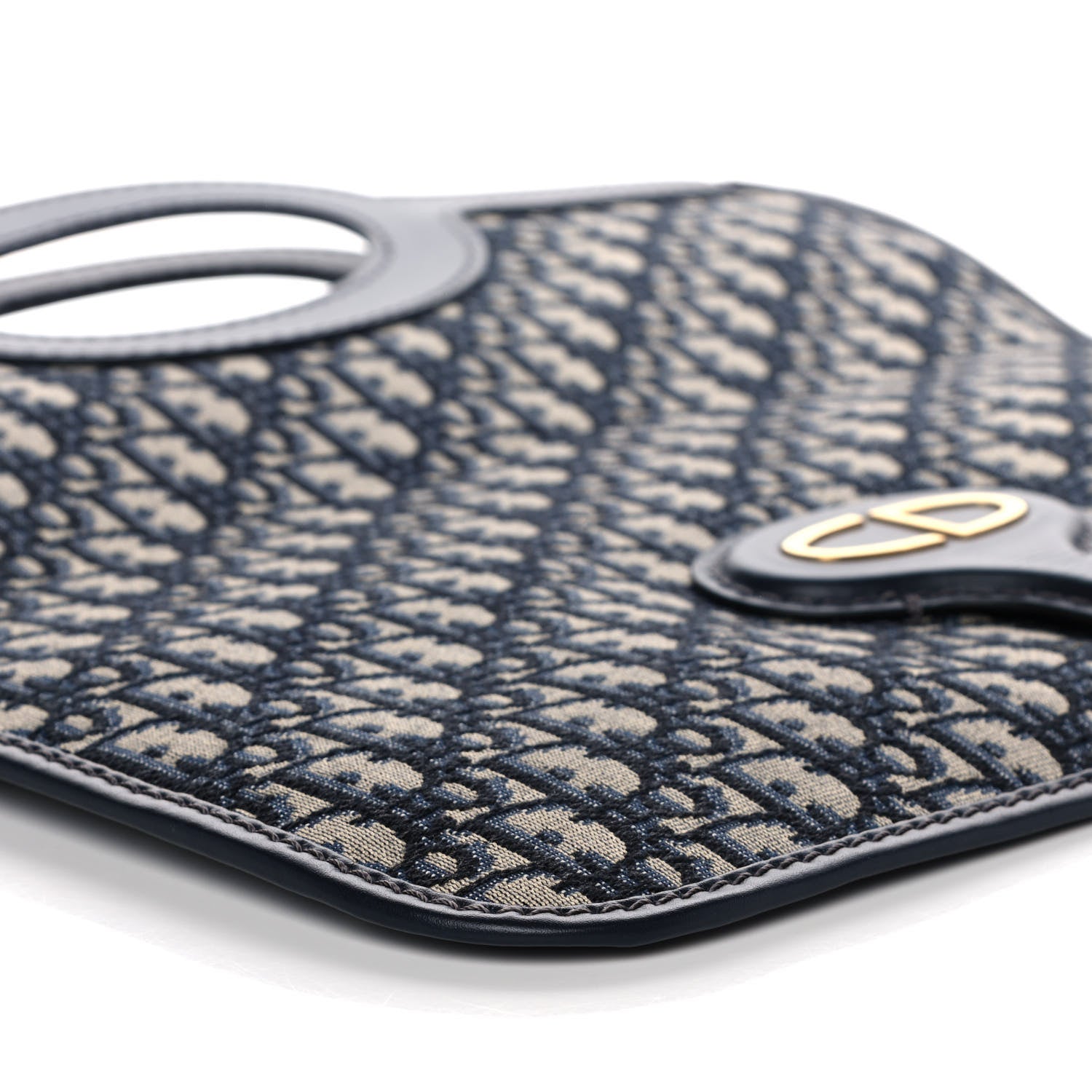 Christian Dior Oblique Fold Over Clutch Blue 10 of 14