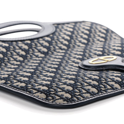 Christian Dior Oblique Fold Over Clutch Blue 10 of 14
