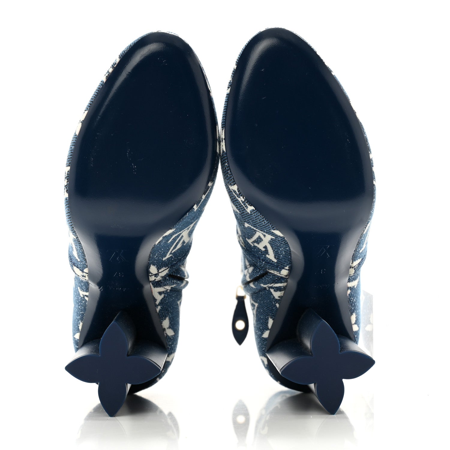 Louis Vuitton Denim Monogram Silhouette Ankle Boots 37 Navy Blue 5 of 9