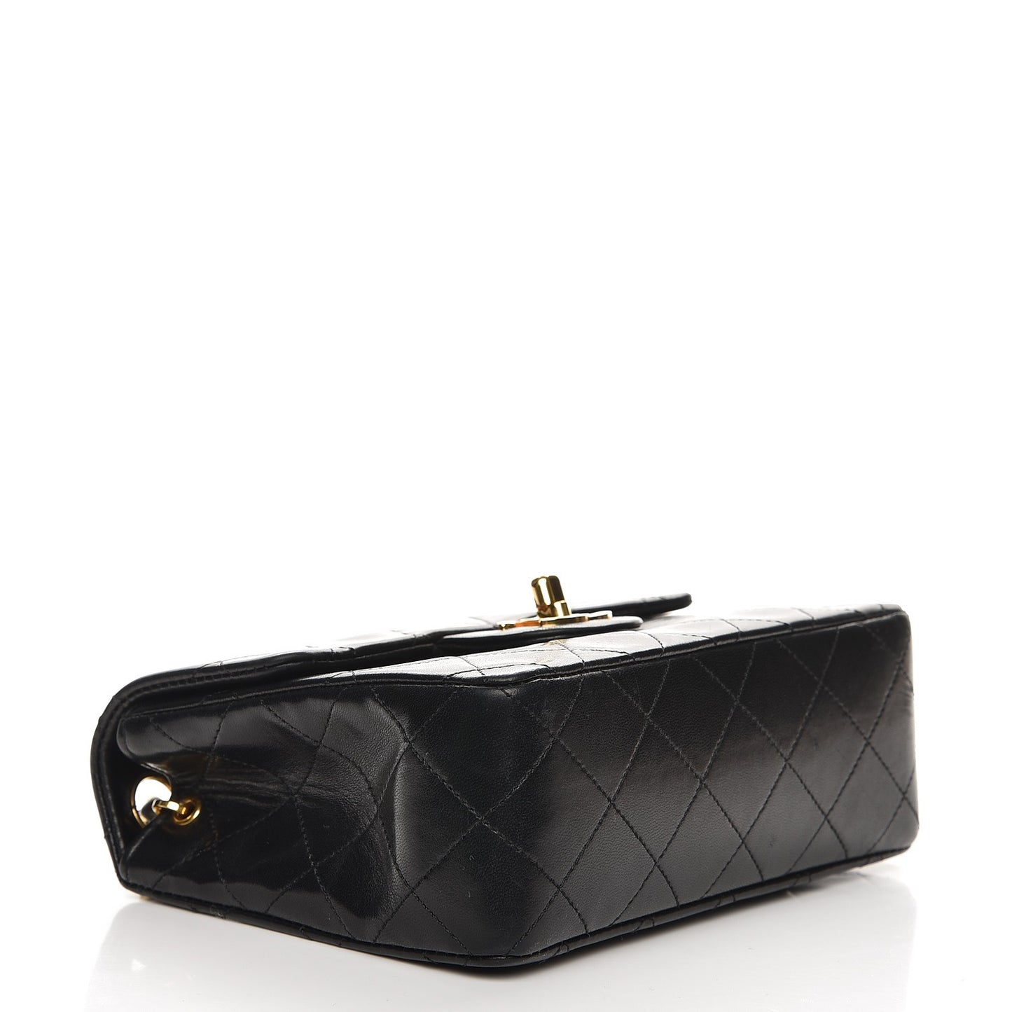 Lambskin Quilted Mini Square Flap Black