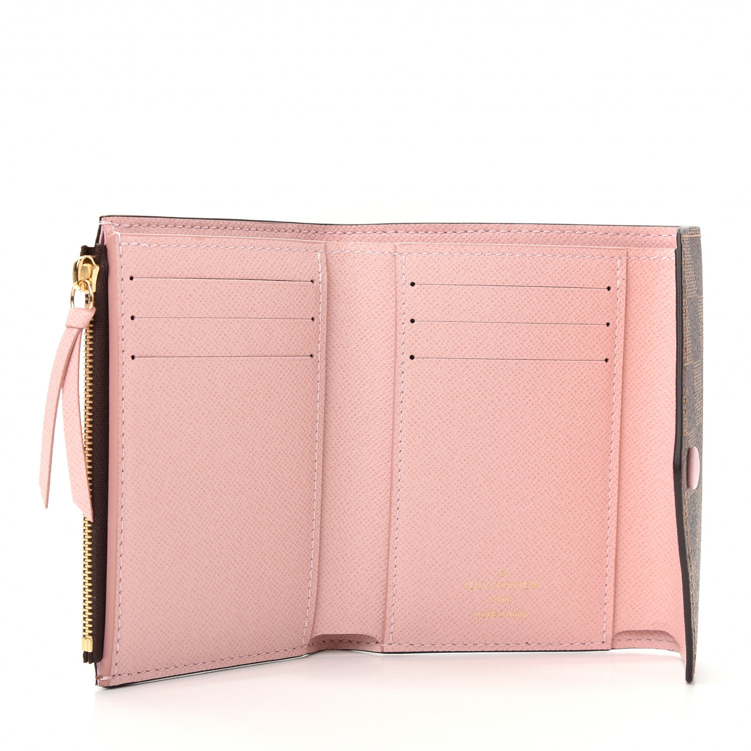 Louis Vuitton Damier Ebene Victorine Wallet Rose Ballerine 5 of 7