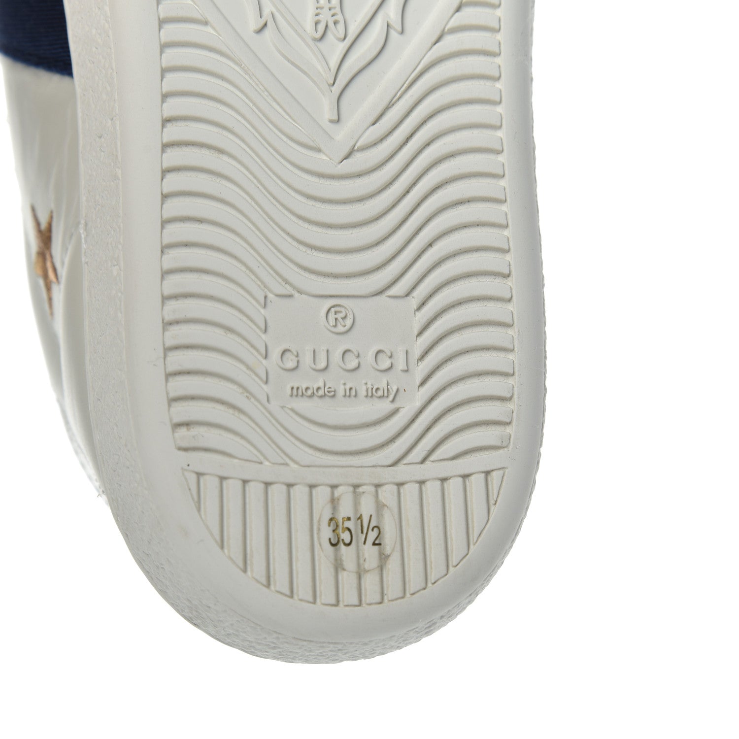 Gucci Calfskin Bee Star Embroidered Sylvie Web Ace Sneakers 35.5 White 7 of 12