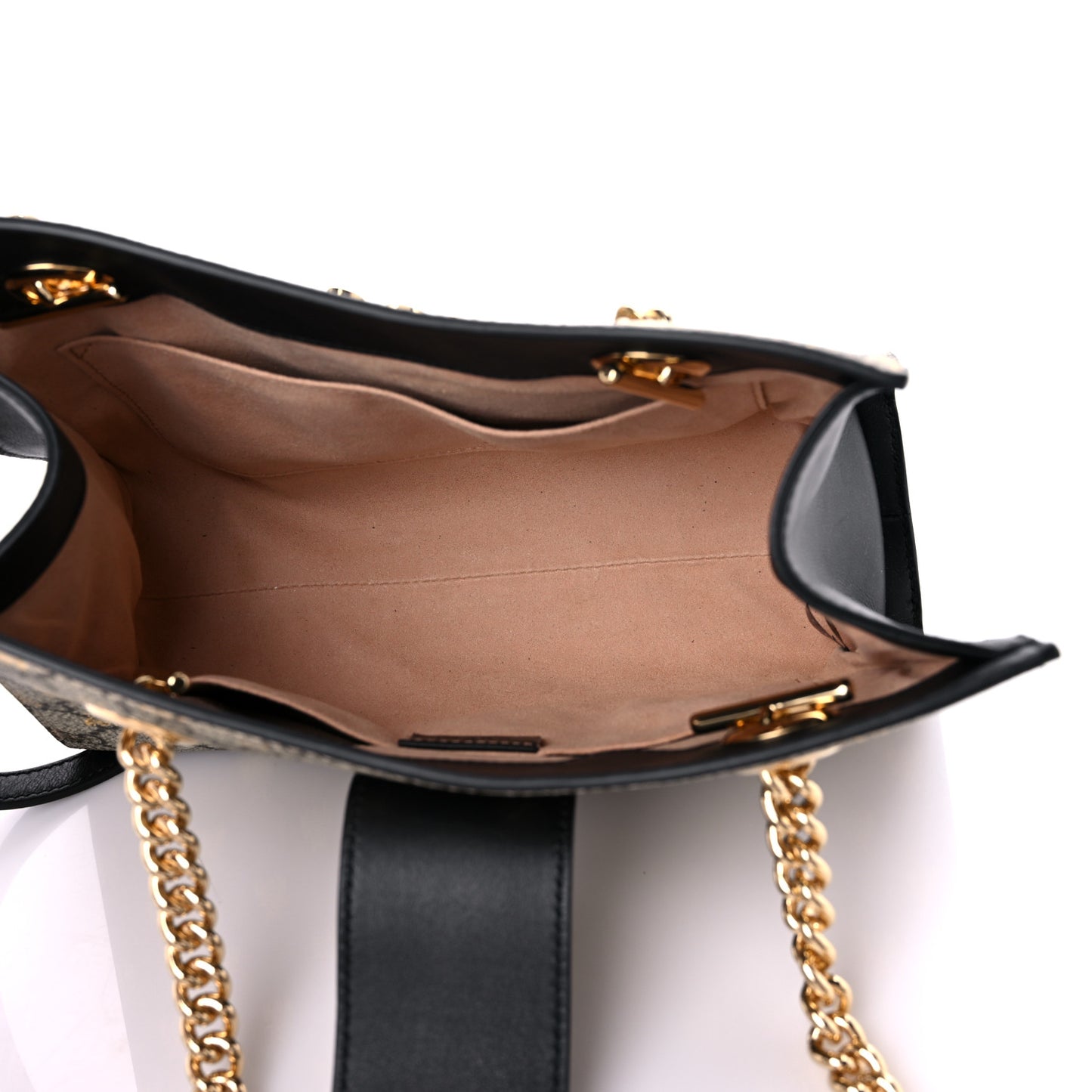 GG Supreme Monogram Bees Small Padlock Tote Beige Oro Black