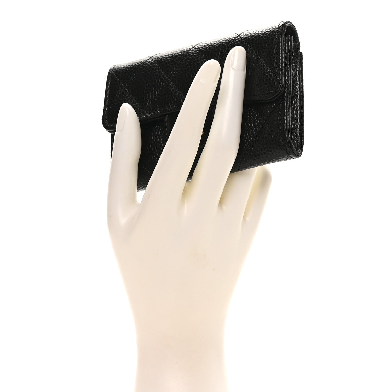 Chanel Caviar Quilted Flap Card Holder Wallet Black 2 of 9
