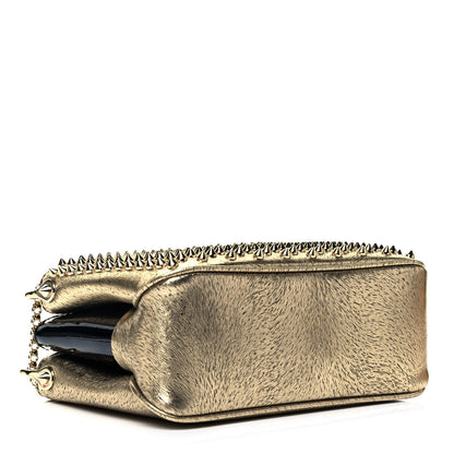 Christian Louboutin Calfskin Animal Print Small Triloubi Paris Spikes Chain Bag Platine Gold 3 of 8