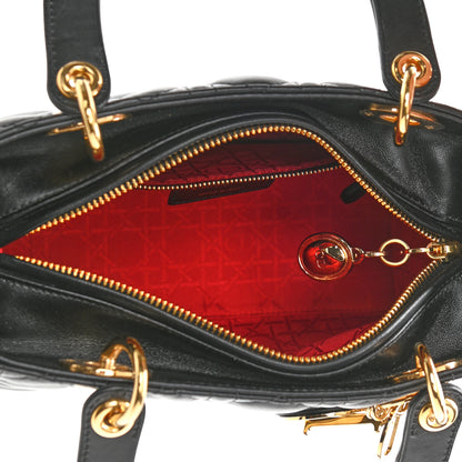 Christian Dior Lambskin Cannage Medium Lady Dior Black 5 of 9