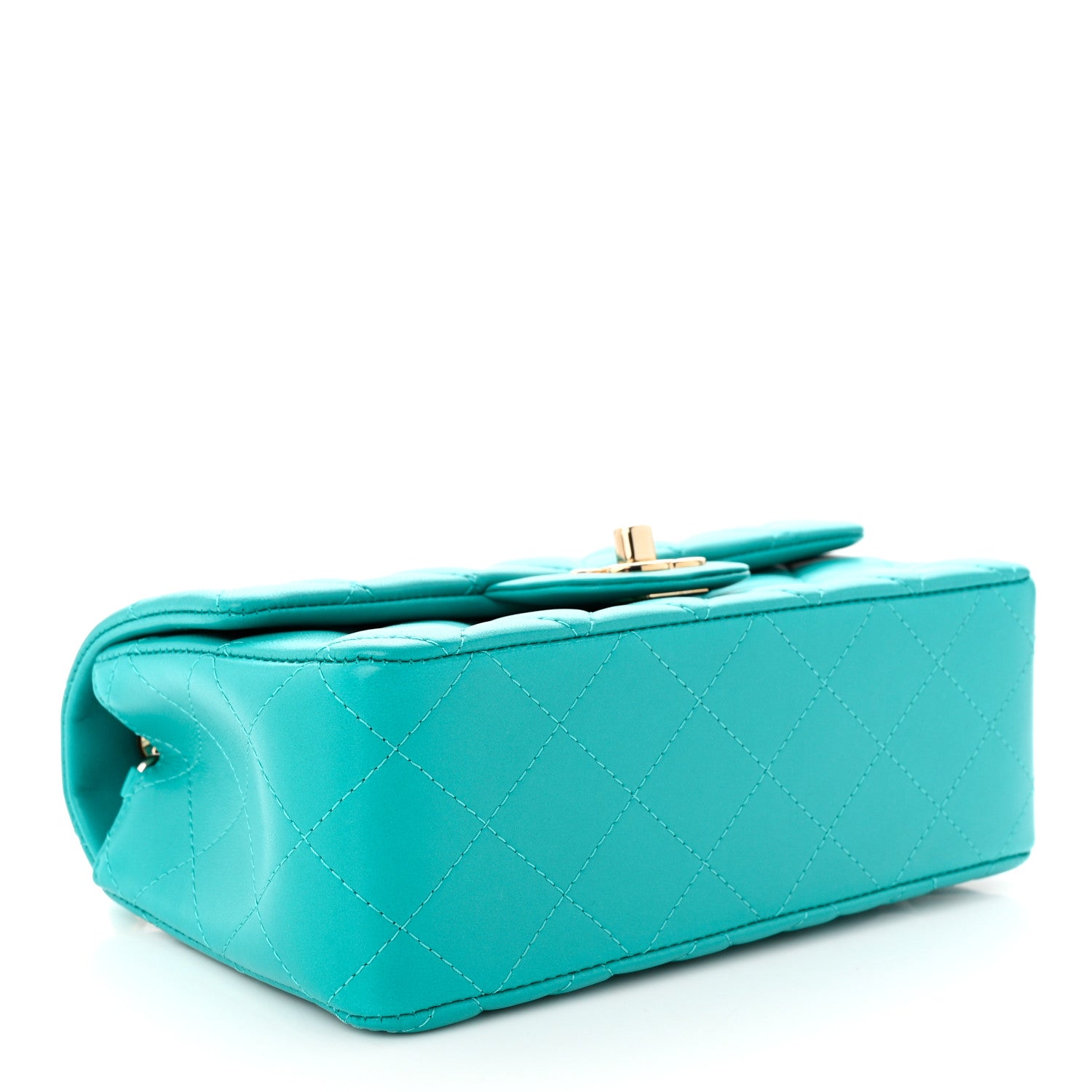 Chanel Lambskin Quilted Mini Rectangular Flap Turquoise 4 of 10