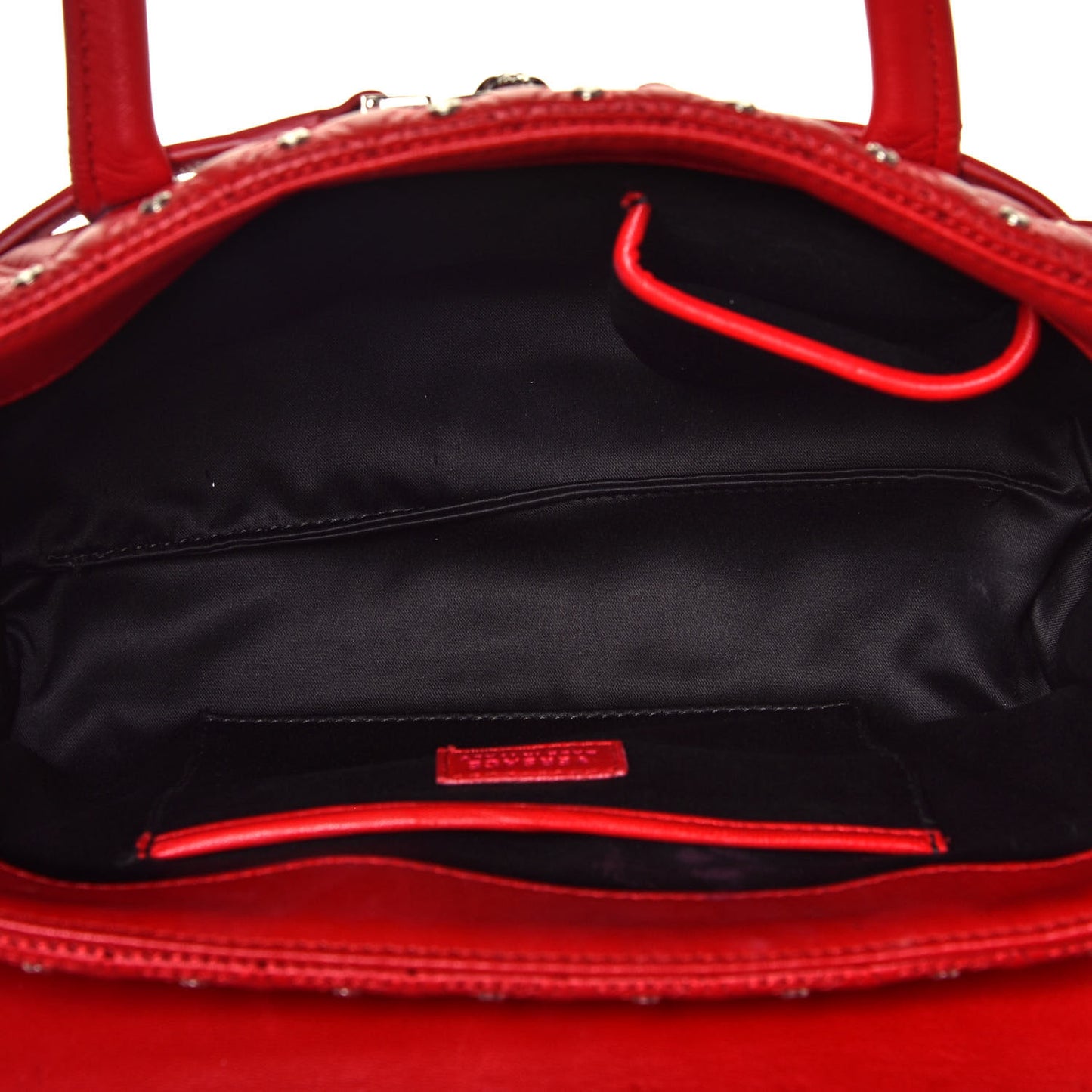 Nappa Trapuntata Triangle Quilted Studded Bag Red