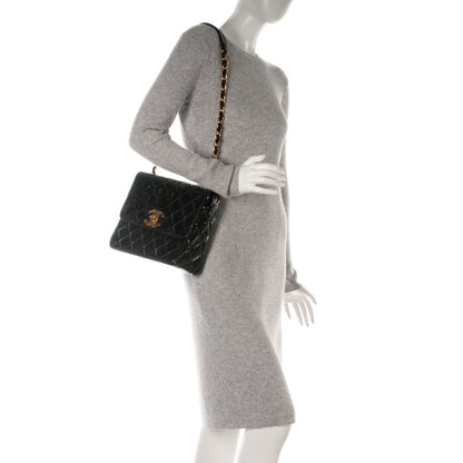 Chanel Patent Quilted Medium Single Flap Black 2 of 9
