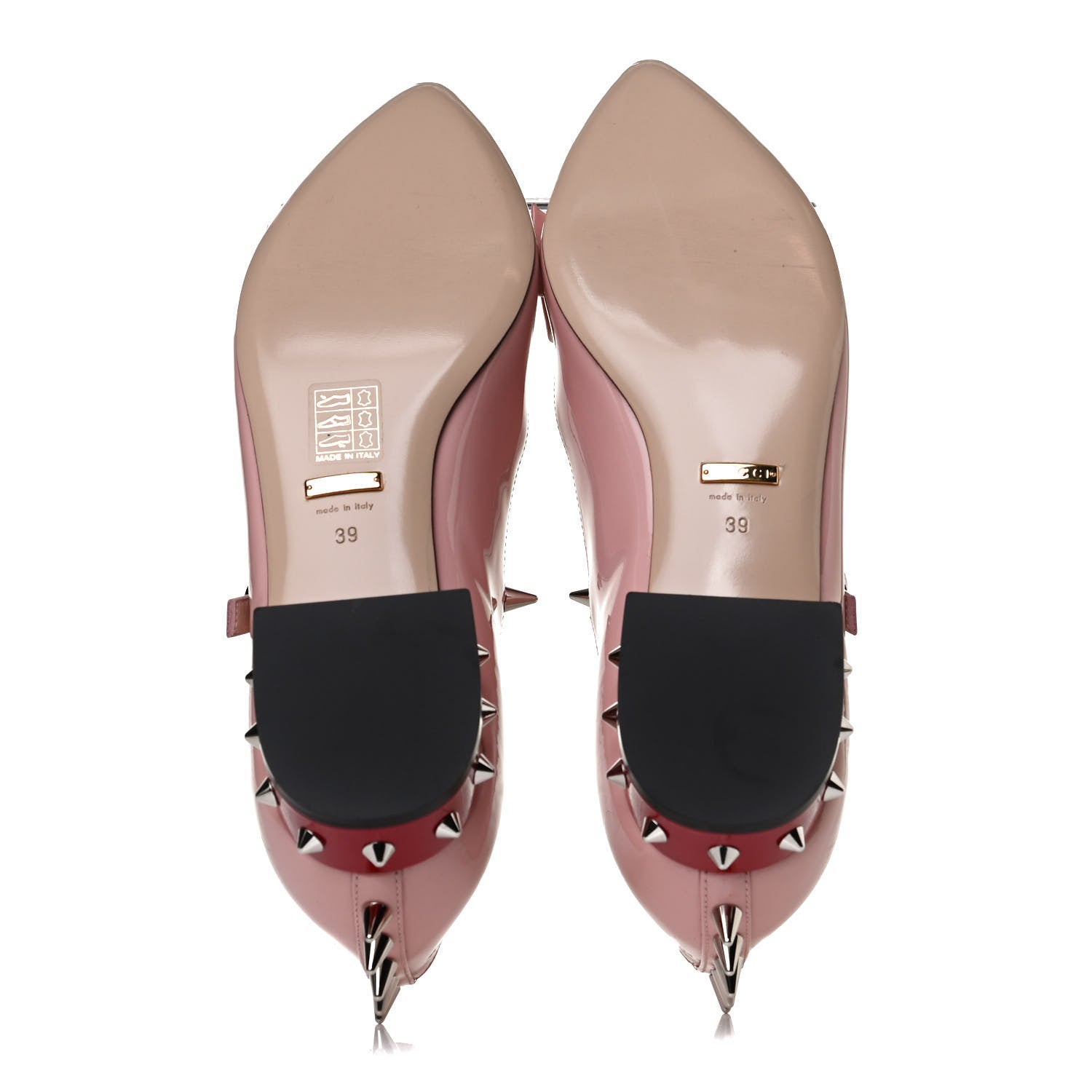 Gucci Patent Crystal GG Bow Sadie Spike Low Heel Ballerina Loafers 39 Perfect Pink 7 of 10
