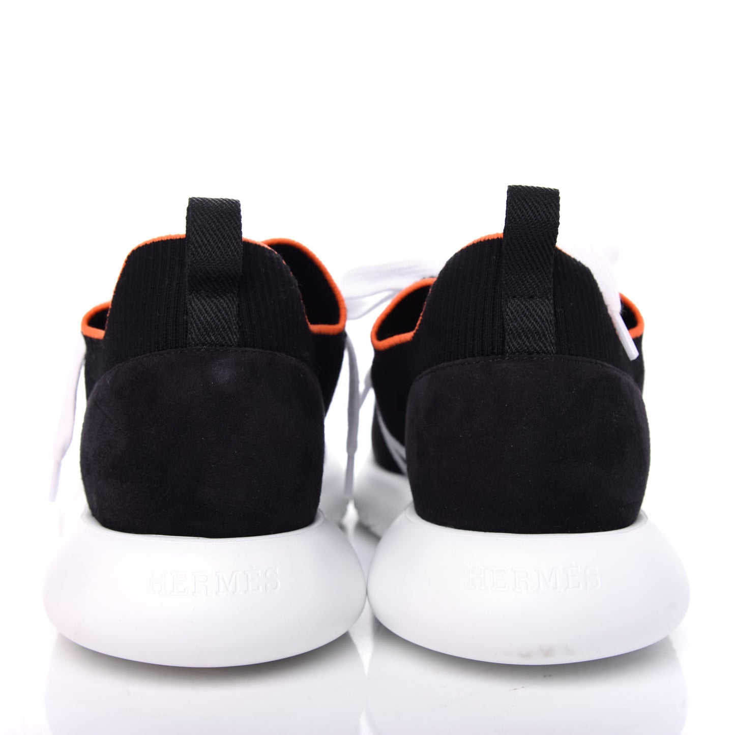 Knit Suede Goatskin Mens Crew Sneakers 41 Black White
