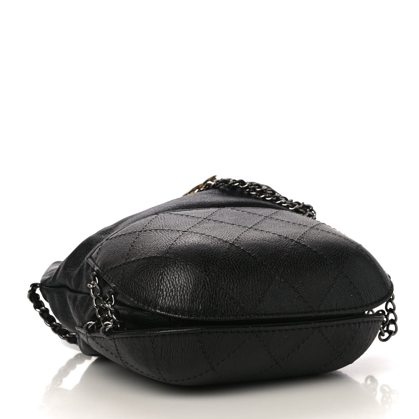 Calfskin Quilted Small Gabrielle Bucket Black