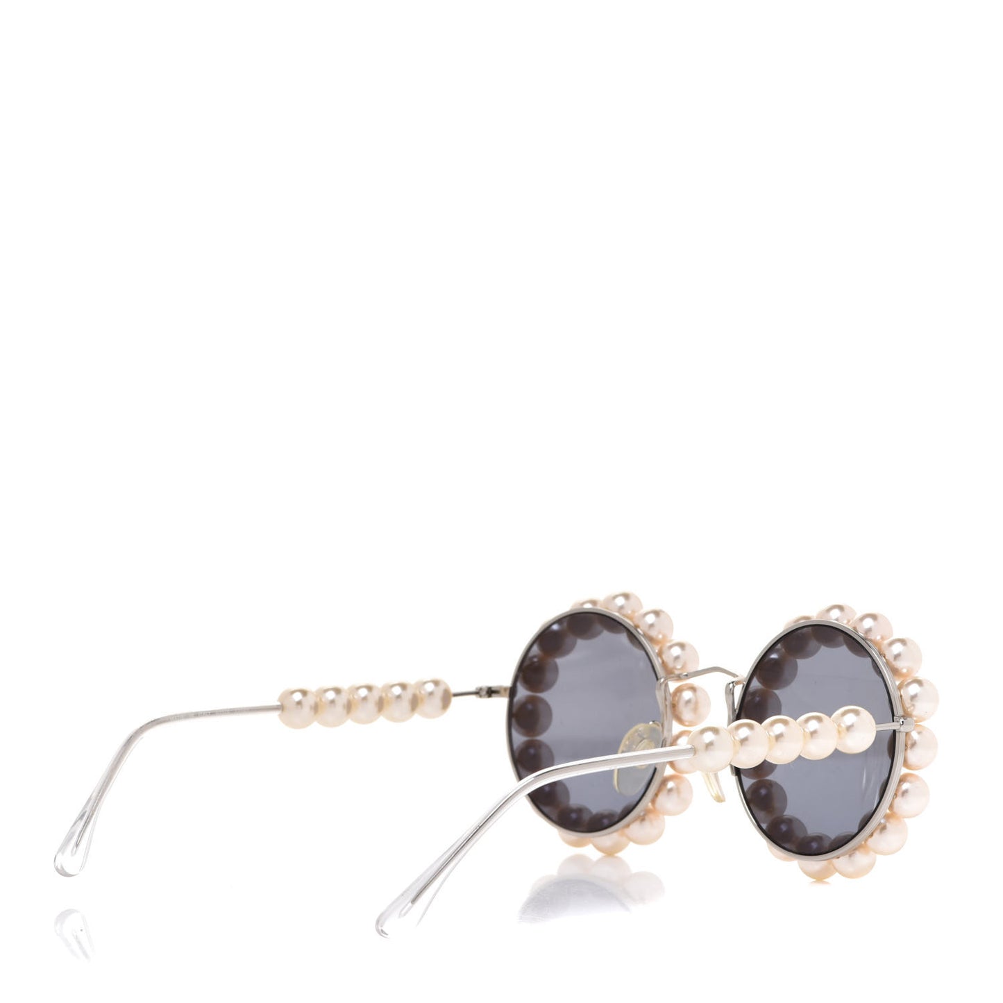Pearl Round Sunglasses 03526 Silver