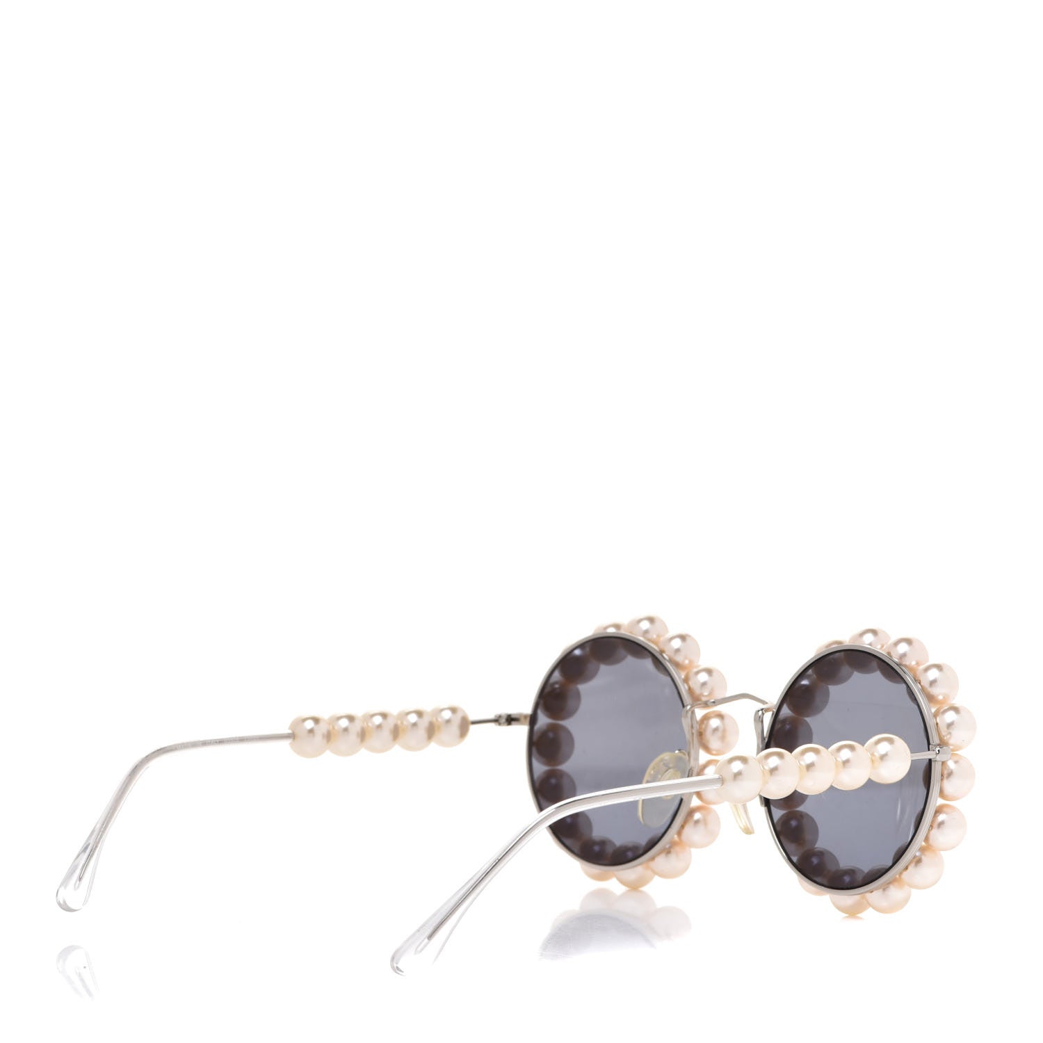 Chanel Pearl Round Sunglasses 03526 Silver 4 of 6