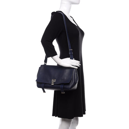 Proenza Schouler Pebbled Calfskin Double Sided PS Courier Bag Indigo 2 of 9