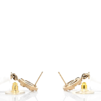 Chanel Crystal Lucite Pearl CC Drop Earrings Gold 3 of 4