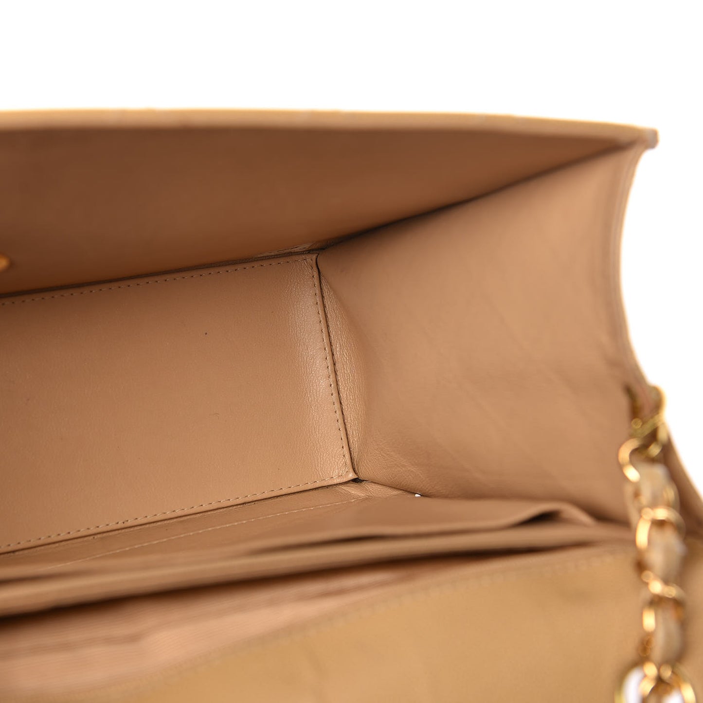 Caviar Stitched Jumbo Single Flap Beige