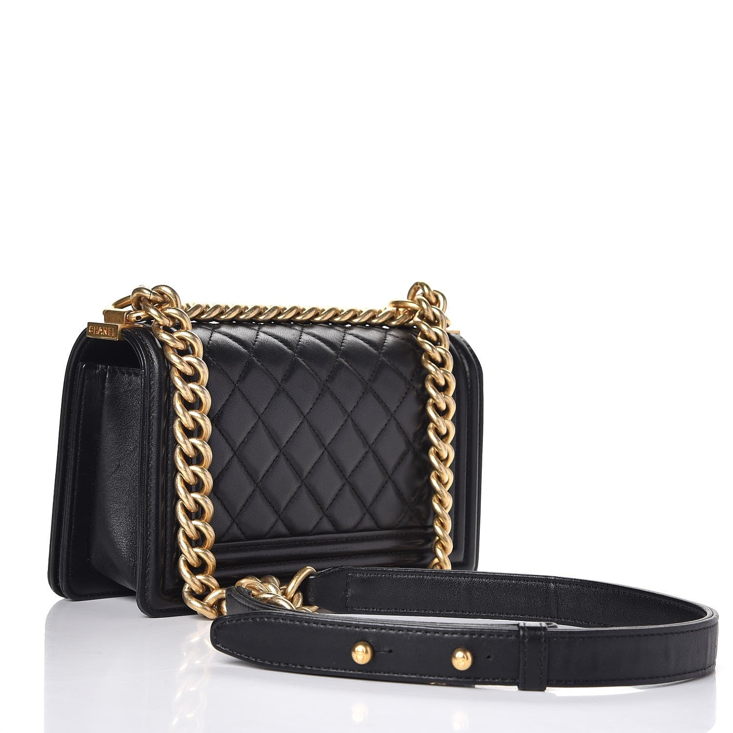 Chanel Lambskin Quilted Small Boy Flap Black 3 of 8