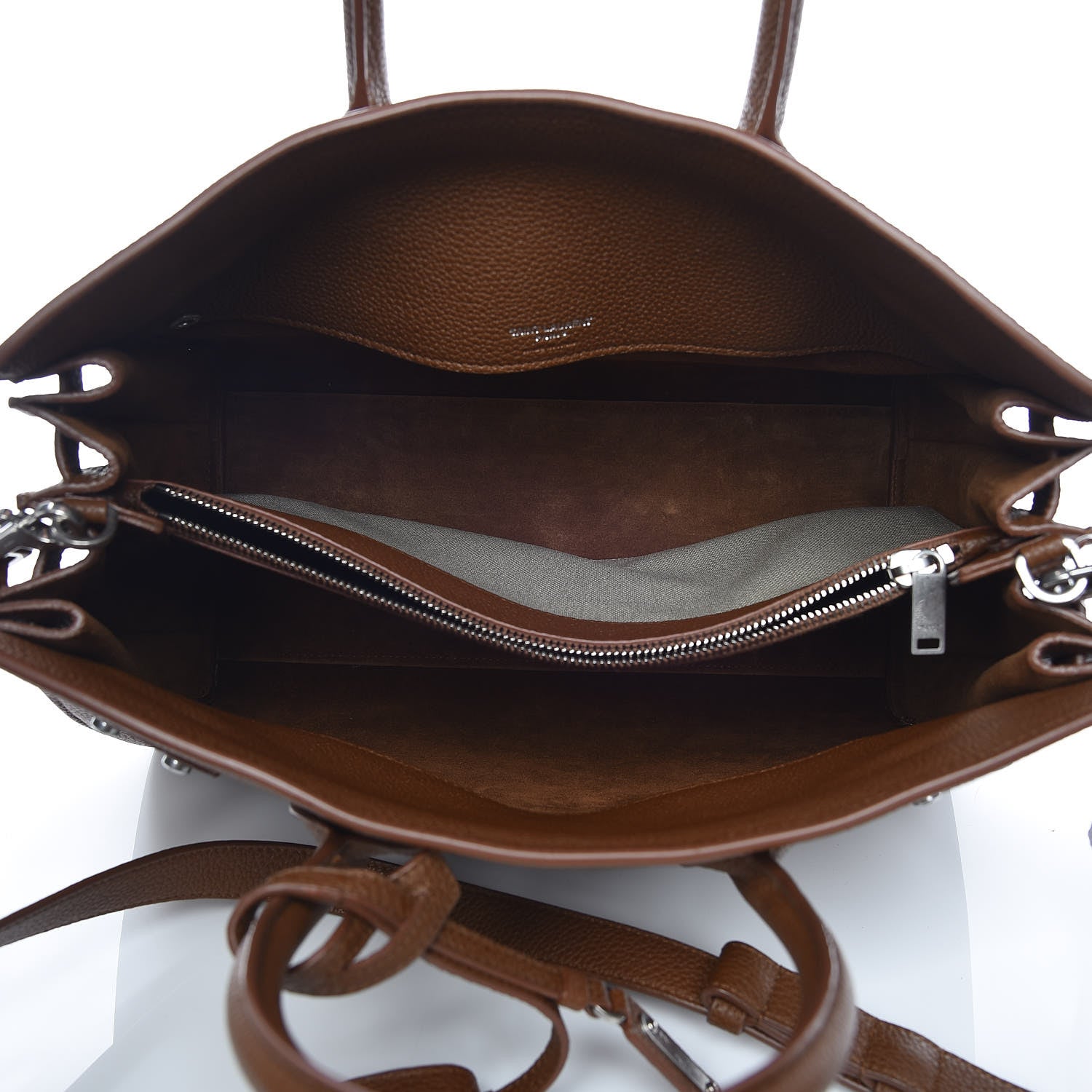 Saint Laurent Grained Calfskin Small Supple Sac De Jour Moka 5 of 9