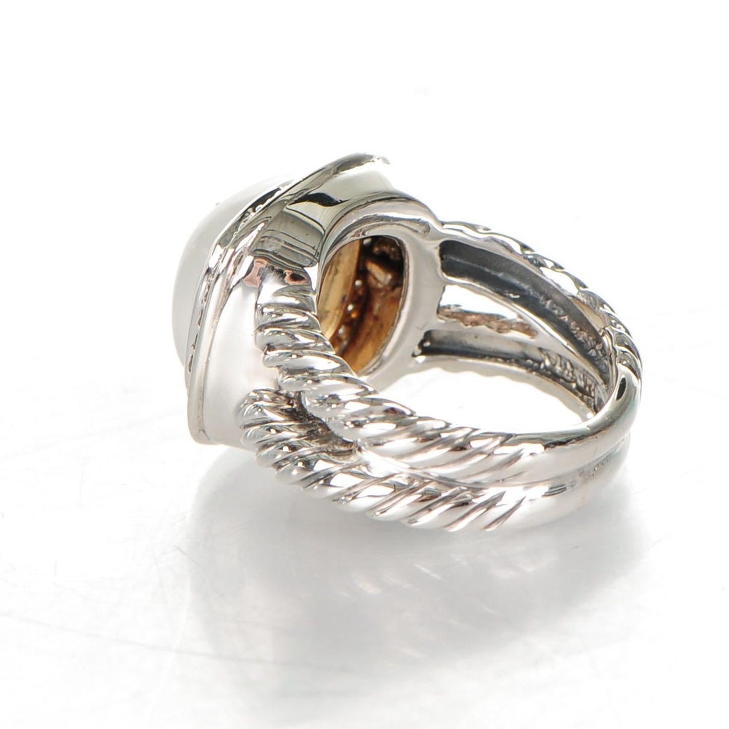 Sterling Silver Diamond Moon Quartz 11mm Albion Ring 49 5