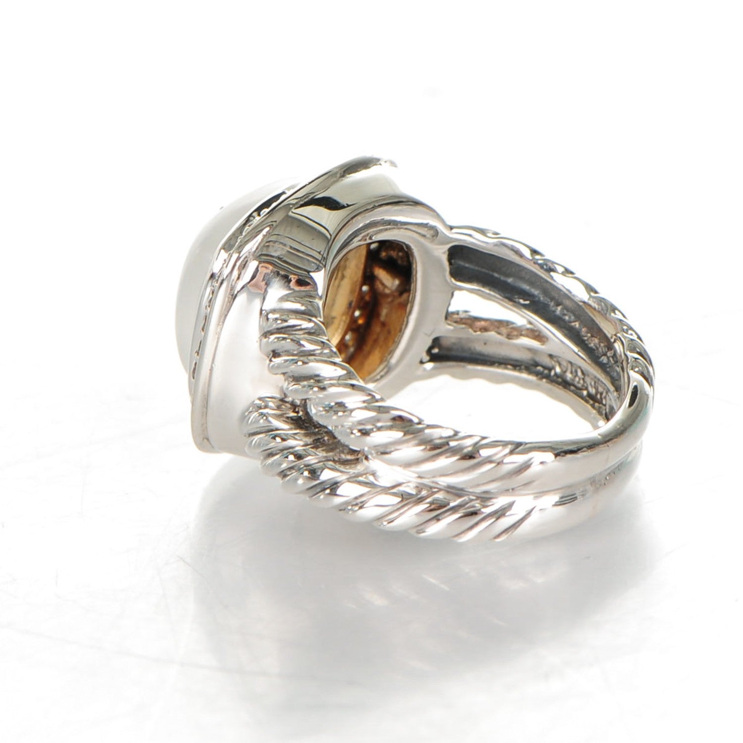 David Yurman Sterling Silver Diamond Moon Quartz 11mm Albion Ring 49 5 3 of 5