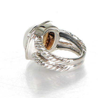David Yurman Sterling Silver Diamond Moon Quartz 11mm Albion Ring 49 5 3 of 5