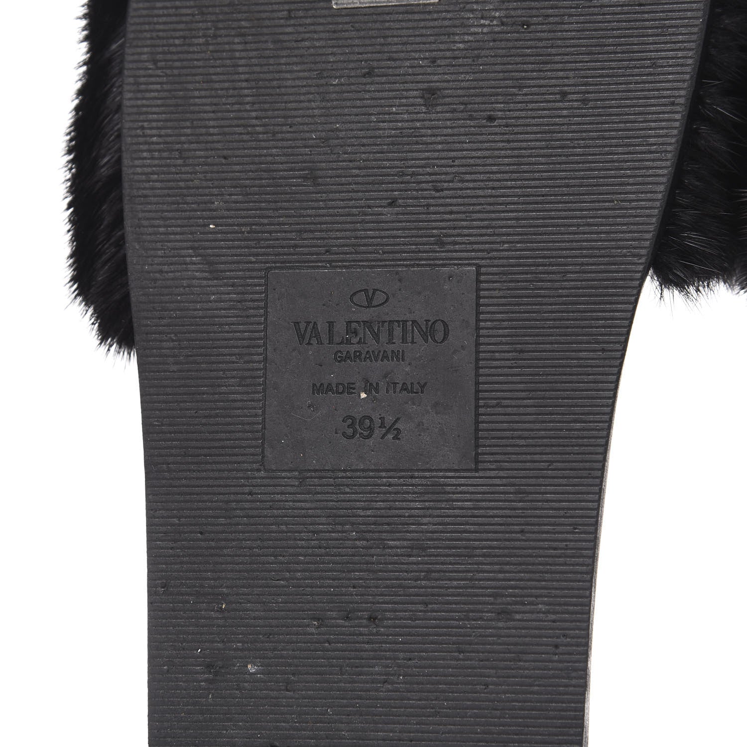 Valentino Garavani Mink Fur Rockstud Slide Sandals 39.5 Black 7 of 9