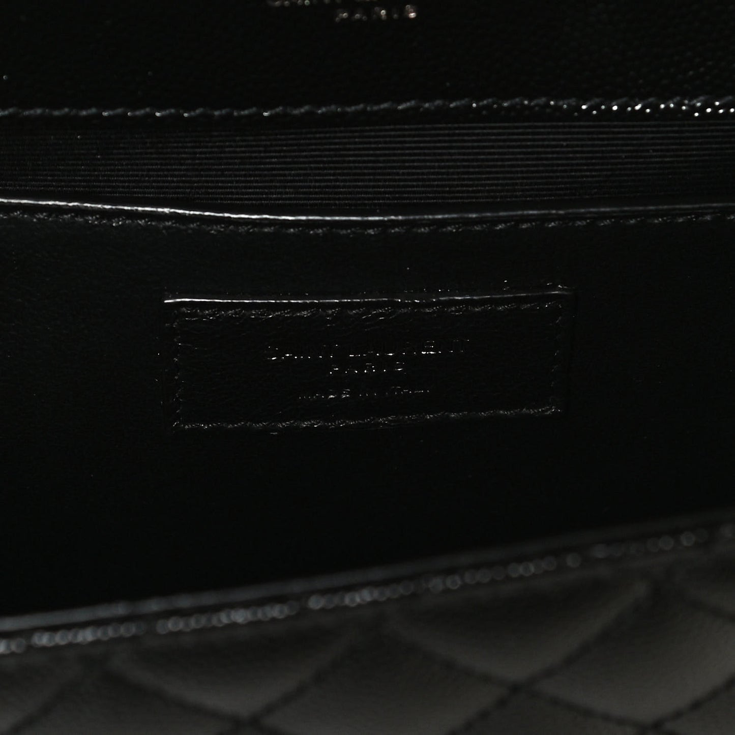 Grain De Poudre Textured Mixed Matelasse Triquilt Medium Monogram Satchel Black