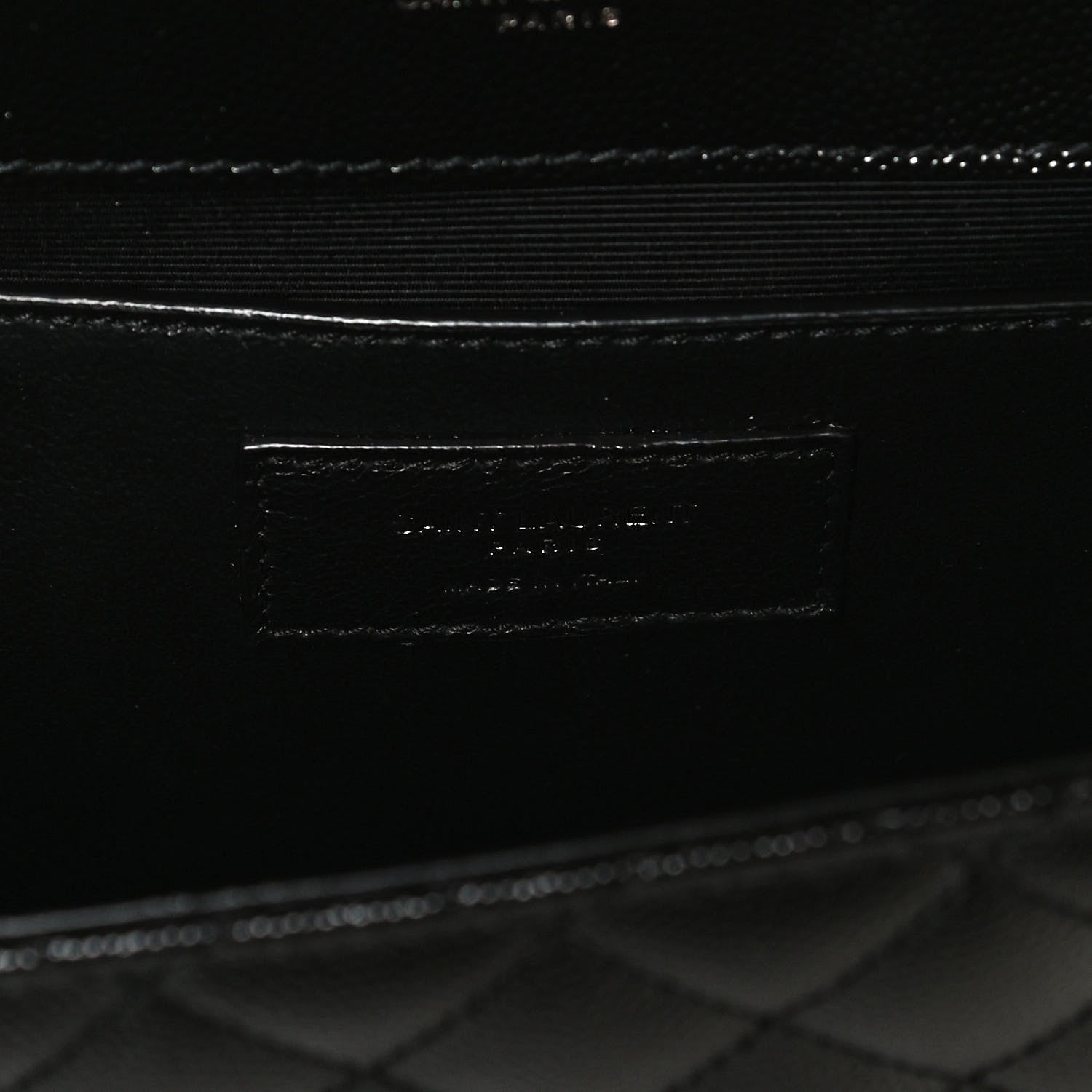 Saint Laurent Grain De Poudre Textured Mixed Matelasse Triquilt Medium Monogram Satchel Black 6 of 12